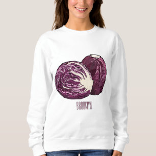 Roter Kohl Cartoon Abbildung Sweatshirt
