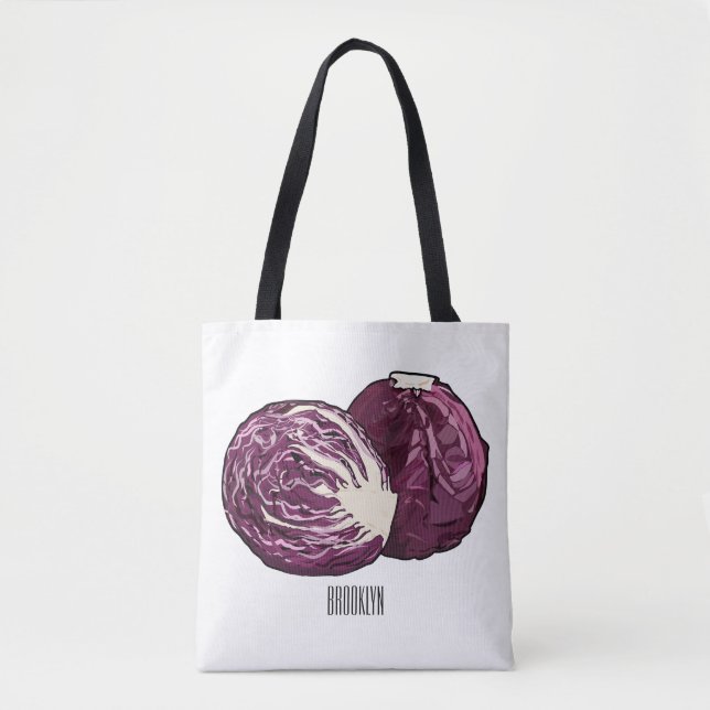 Roter Kohl Cartoon Abbildung Tasche (Vorderseite)
