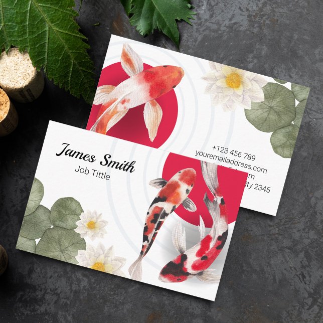 Roter Koi Fisch Japanische Kunst Visitenkarte (Von Creator hochgeladen)