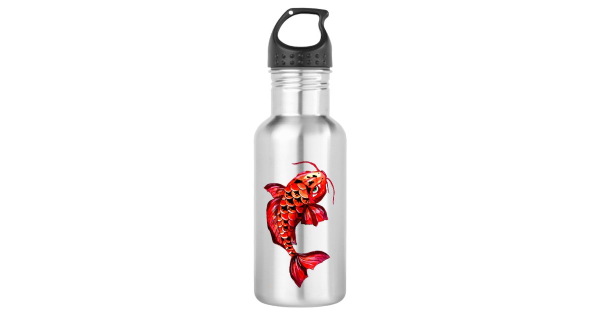 Roter Koi Karpfenfisch Edelstahlflasche Zazzle Ch