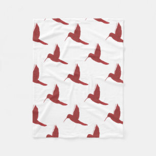 Roter Kolibri Fleecedecke