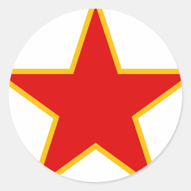 Roter Kommune Runder Aufkleber (Vorderseite)