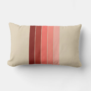 Roter Korallenrosa Beige Streifen Lendenkissen
