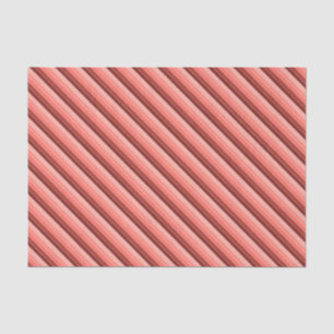 Roter Korallenrosa Beige Streifen Seidenpapier