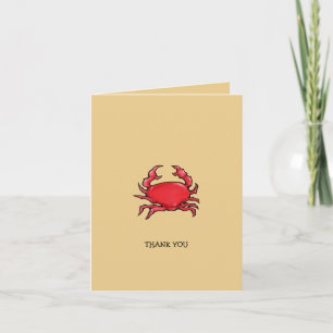 Roter Krabbensand Danke Note Card