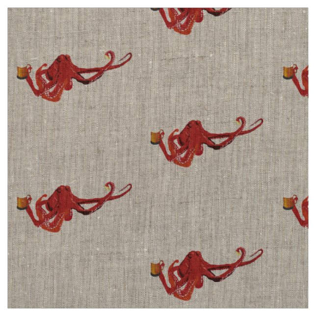 Roter Kraken-Bier-Liebhaber Stoff (Muster)