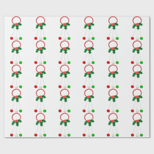 Roter Kranz und Jingle Bells Weißbroschpapier Geschenkpapier