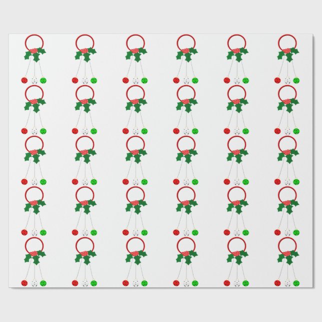 Roter Kranz und Jingle Bells Weißbroschpapier Geschenkpapier (Flach)