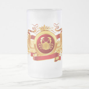 Roter Krebs Baron-"Tierkreis" 16-Unze-mattierte Mattglas Bierglas