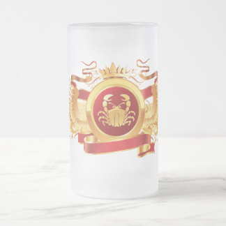 Roter Krebs Baron-"Tierkreis" 16-Unze-mattierte Mattglas Bierglas