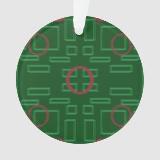 Roter Kreis auf der grünen geometrischen Acrylschm Ornament