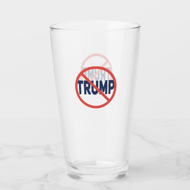 Roter Kreis kein Zeichen für eine antiTrump-politi Glas (Vorderseite)