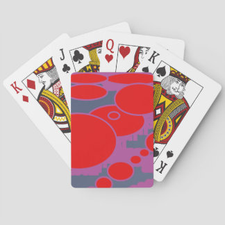 Roter Kreis und dunkelblaue lila abstrakte Kunst Spielkarten