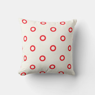 roter Kreispunkt Retro-Design-Kissen Kissen