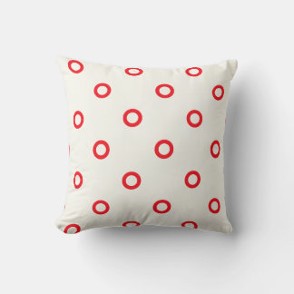 roter Kreispunkt Retro-Design-Kissen Kissen