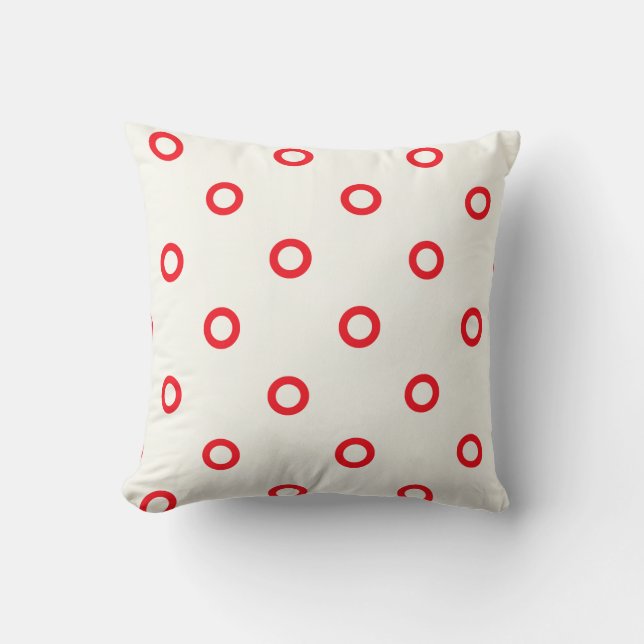 roter Kreispunkt Retro-Design-Kissen Kissen (Vorderseite)