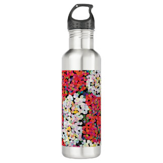 Roter Kristall Blütenblüten Edelstahlflasche