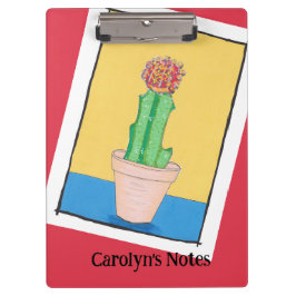 Roter Kugelkaktus in einem Topf, sonderbar, person Klemmbrett