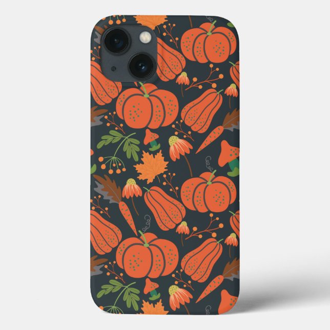 Roter Kürbis nahtlos Muster und Karotten Case-Mate iPhone Hülle (Rückseite)