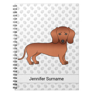 Roter Kurzhaar-Dachshund Süßer Cartoon-Hund & Text Notizblock