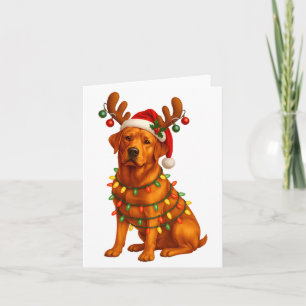 Roter Lab Christmasbaum Licht Pyjama Labrador Hund Karte