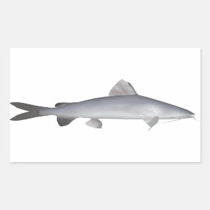 Roter Lachs Rechteckiger Aufkleber