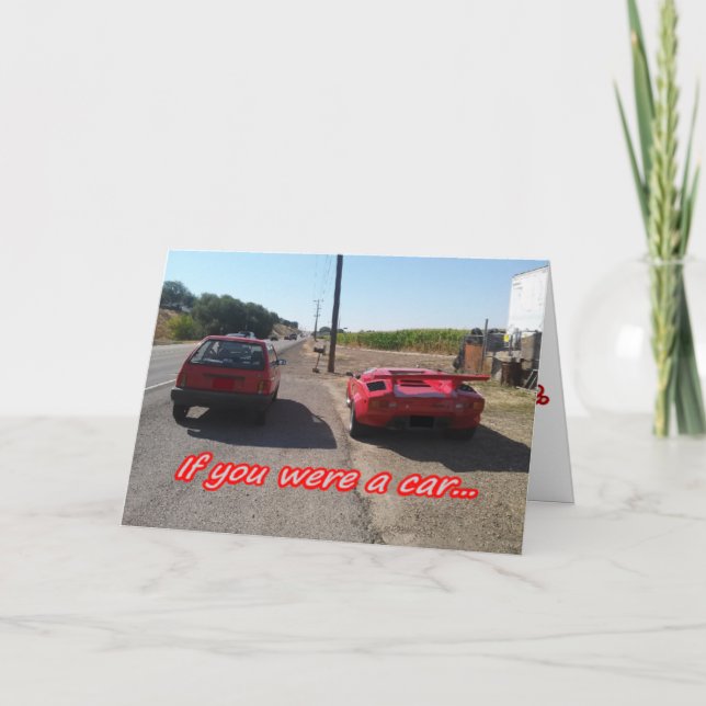 Roter Lamborghini-Grußkarte - Ermutigung Karte (Vorderseite)