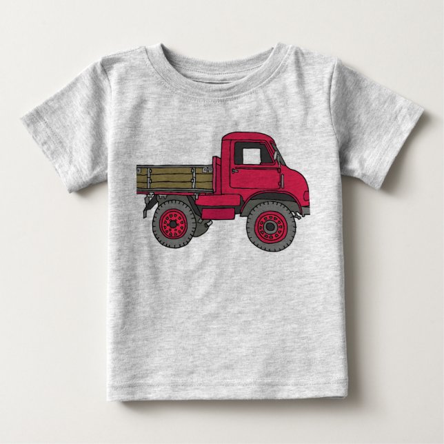Roter Lastwagen Baby T-shirt (Vorderseite)