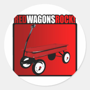 Roter Lastwagen-Felsen! Runder Aufkleber