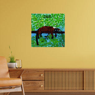 Roter Lemuren-Tierposter Chill! Poster