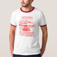 Roter Leonardo da Vinci-Hubschrauber