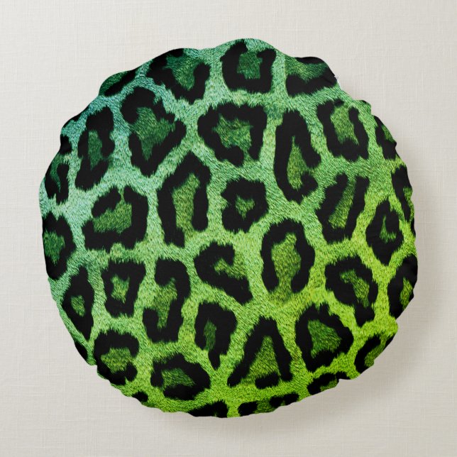 Roter Leopard-Druck rund gewirbeltes Kissen (Rückseite)