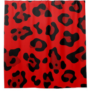 roter Leopard Duschvorhang
