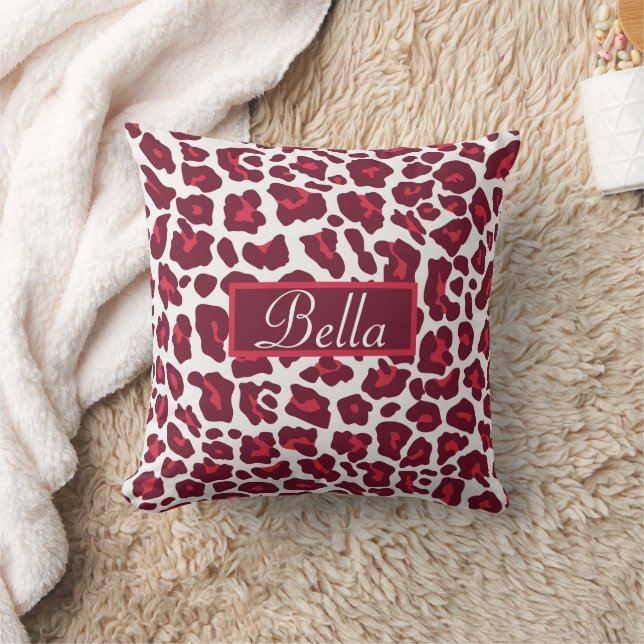 Roter Leopard-Muster Kissen (Decke)