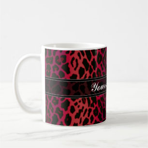 Roter Leopard-Tierdruck-Gewohnheit Kaffeetasse