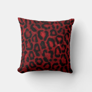 Roter Leoparden-Druck-Textur-Muster-Wurfkissen Kissen