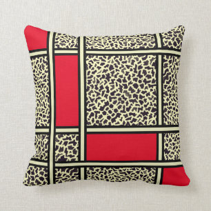 Roter Leopardenwirbel Kissen