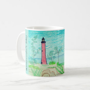 Roter Leuchtturm Kaffeetasse