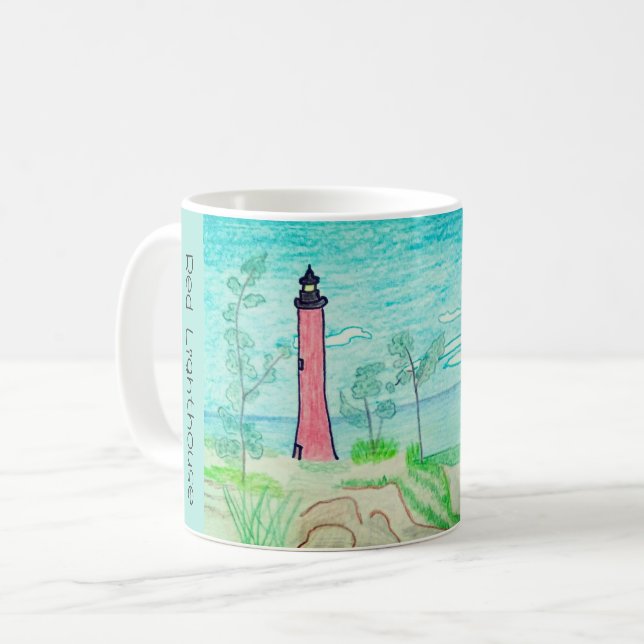 Roter Leuchtturm  Kaffeetasse (Vorderseite Links)