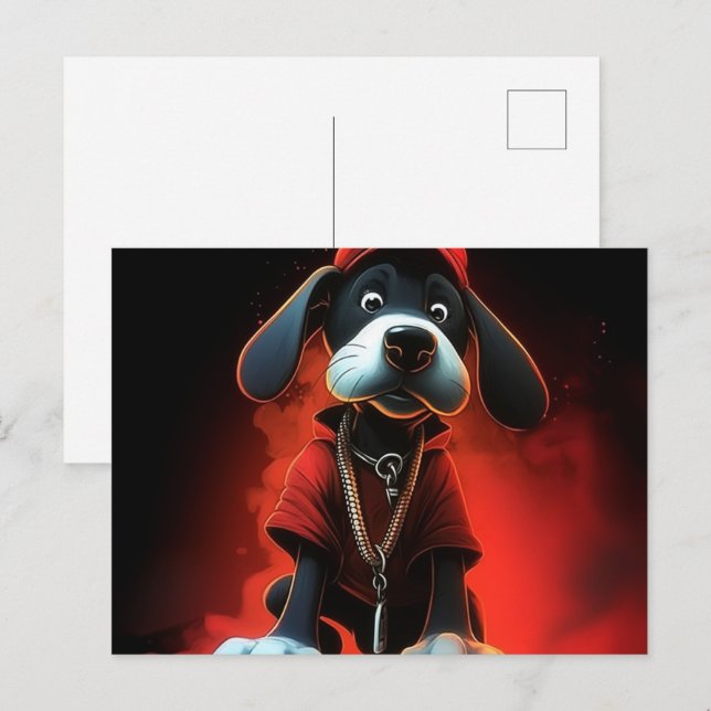 Roter Lichthund Postkarte (Vorne/Hinten)