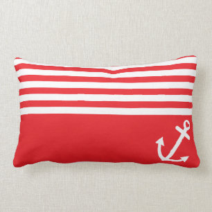 Roter Liebe-Anker nautisch Lendenkissen