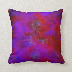 Roter lila Hintergrundwatercolor-abstrakter Kissen