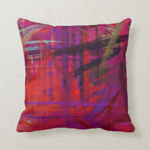 Roter Lila Orange Fine Art Painting Style Kissen