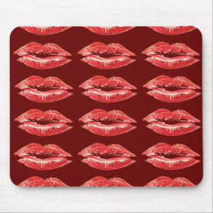 Roter Lippenkuss-Lippenstift Mousepad