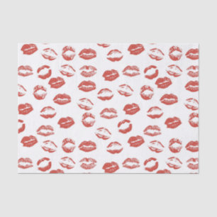 Roter Lippenkuß Seidenpapier