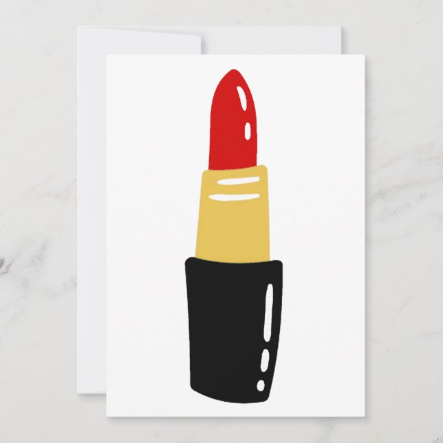 Roter Lippenstift Einladung (Vorderseite)