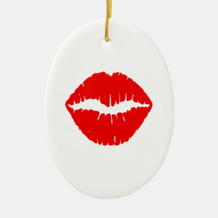 Roter Lippenstift Keramik Ornament