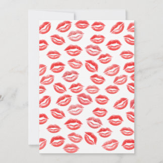 Roter Lippenstift-Kuss-Pattern Valentinstagskarte Feiertagskarte