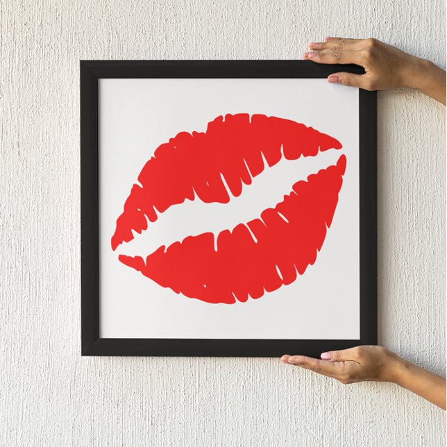 Roter Lippenstift Kuss Poster (Von Creator hochgeladen)
