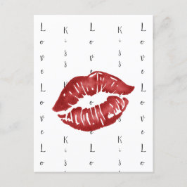 Roter Lippenstift Kuss Postkarte